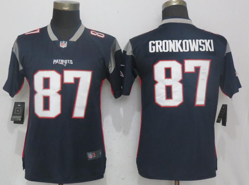 Women New England Patriots #87 Gronkowski Navy Blue Vapor Untouchable Playe Nike NFL Jerseys